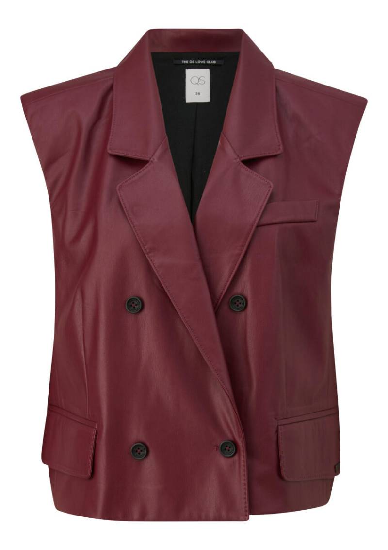 Q/S designed by - Verkürzte Weste in Lederoptik rot - Gr. - 44 von Q/S designed by