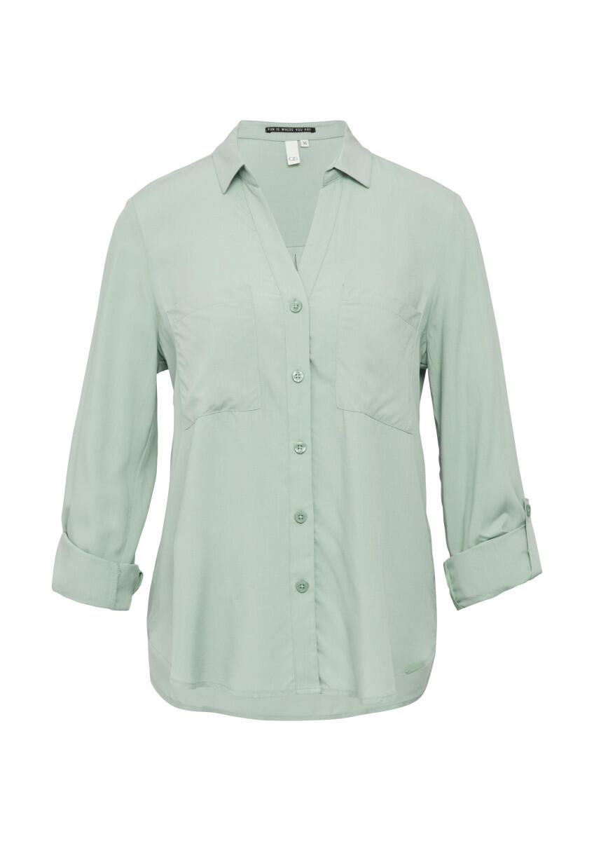 Q/S designed by - Viskosebluse mit aufgesetzten Taschen grün - Gr. - 36 von Q/S designed by