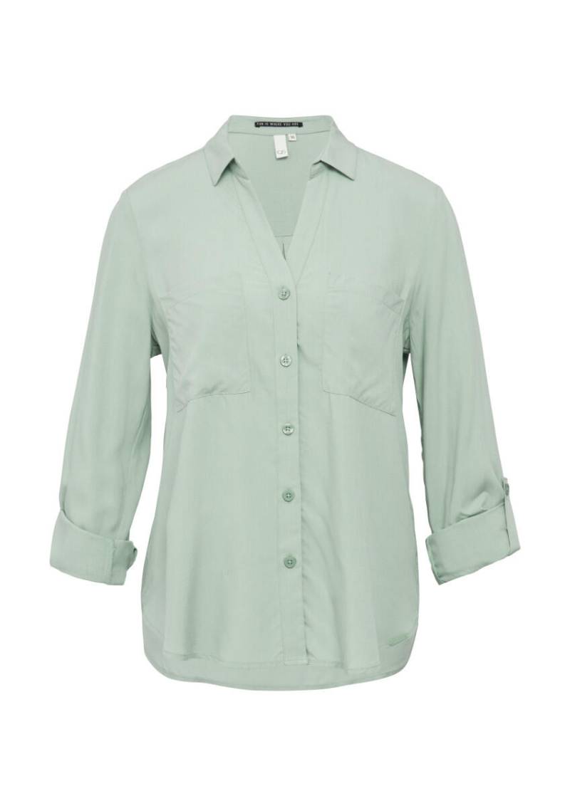 Q/S designed by - Viskosebluse mit aufgesetzten Taschen grün - Gr. - 36 von Q/S designed by