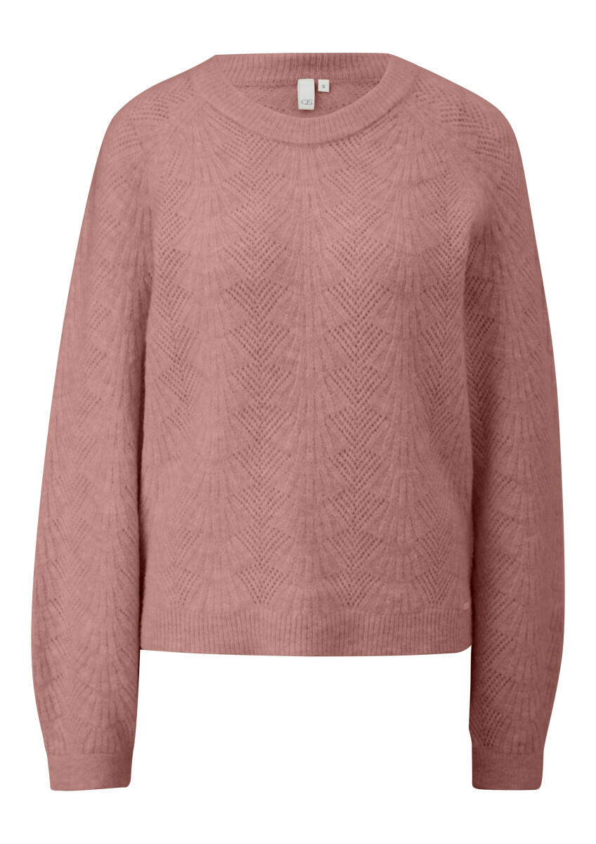 Q/S designed by - Weicher Pullover mit Ajourmuster pink - Gr. - XXL von Q/S designed by
