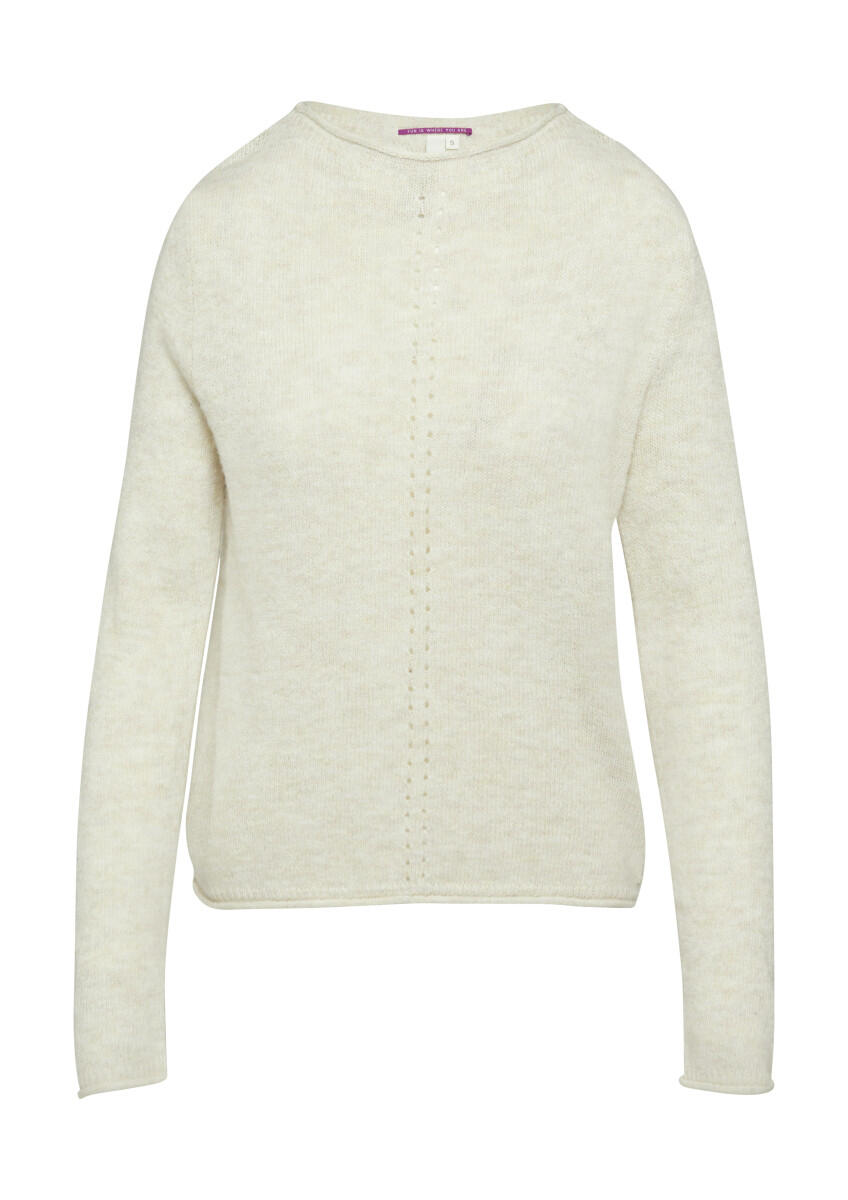 Q/S designed by - Weicher Strickpullover mit Ajour-Detail beige - Gr. - L von Q/S designed by