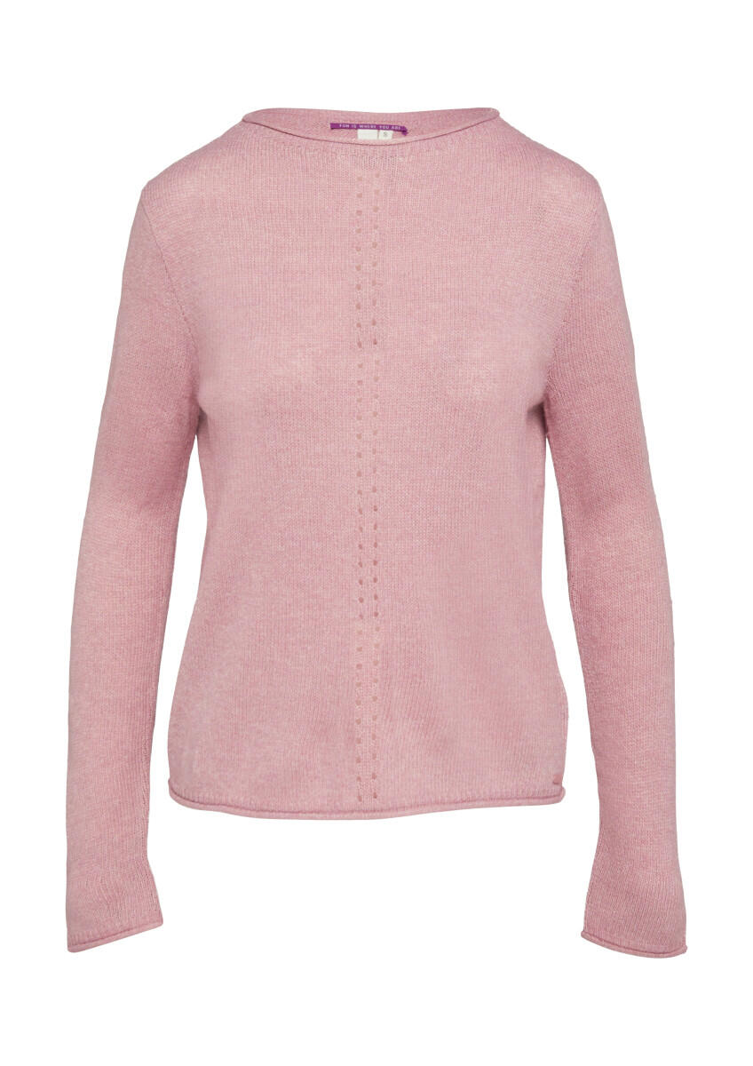 Q/S designed by - Weicher Strickpullover mit Ajour-Detail pink - Gr. - L von Q/S designed by