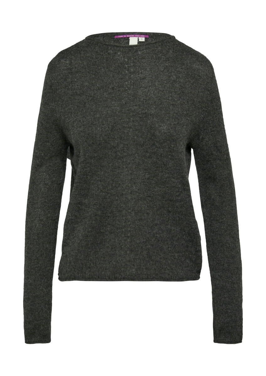 Q/S designed by - Weicher Strickpullover mit Ajour-Detail schwarz - Gr. - S von Q/S designed by