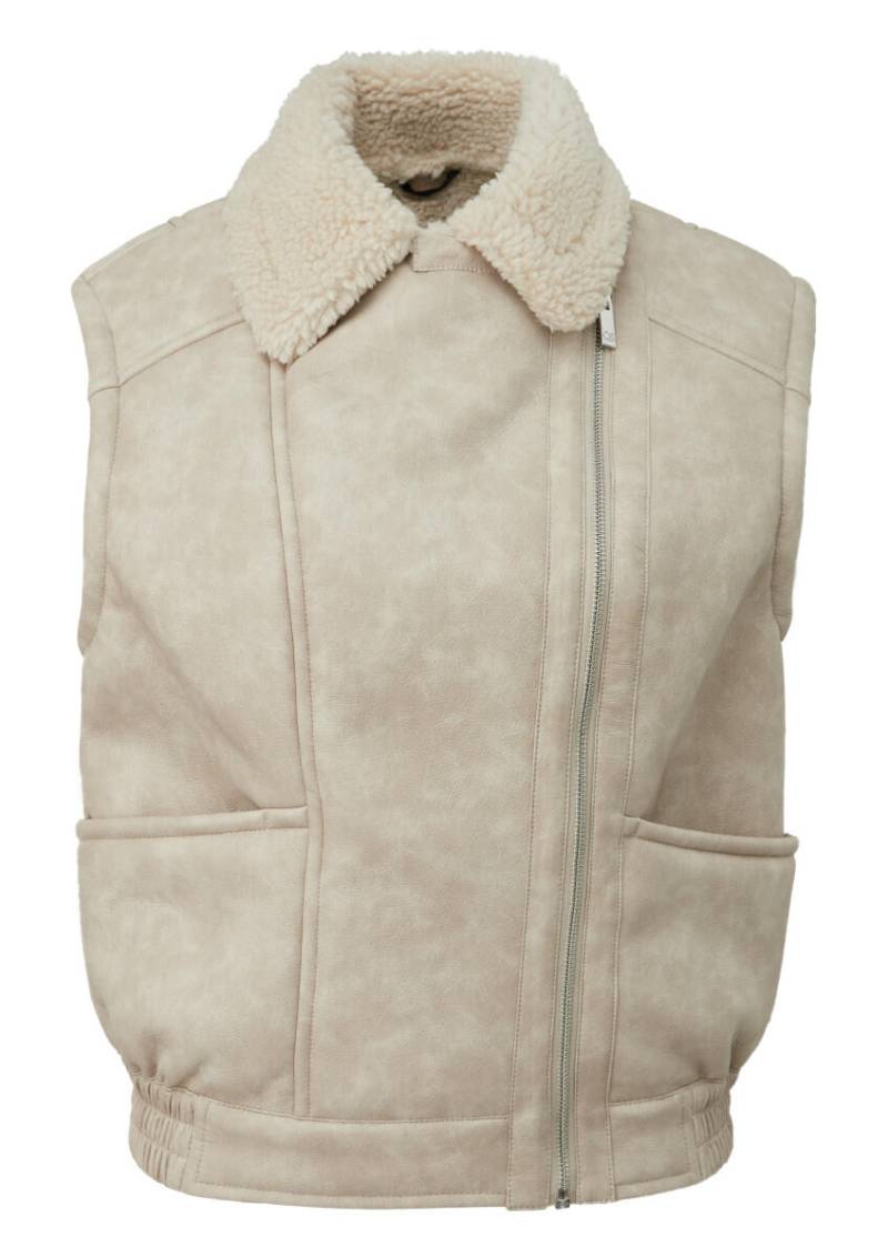 Q/S designed by - Weste in Lammfelloptik beige - Gr. - M von Q/S designed by
