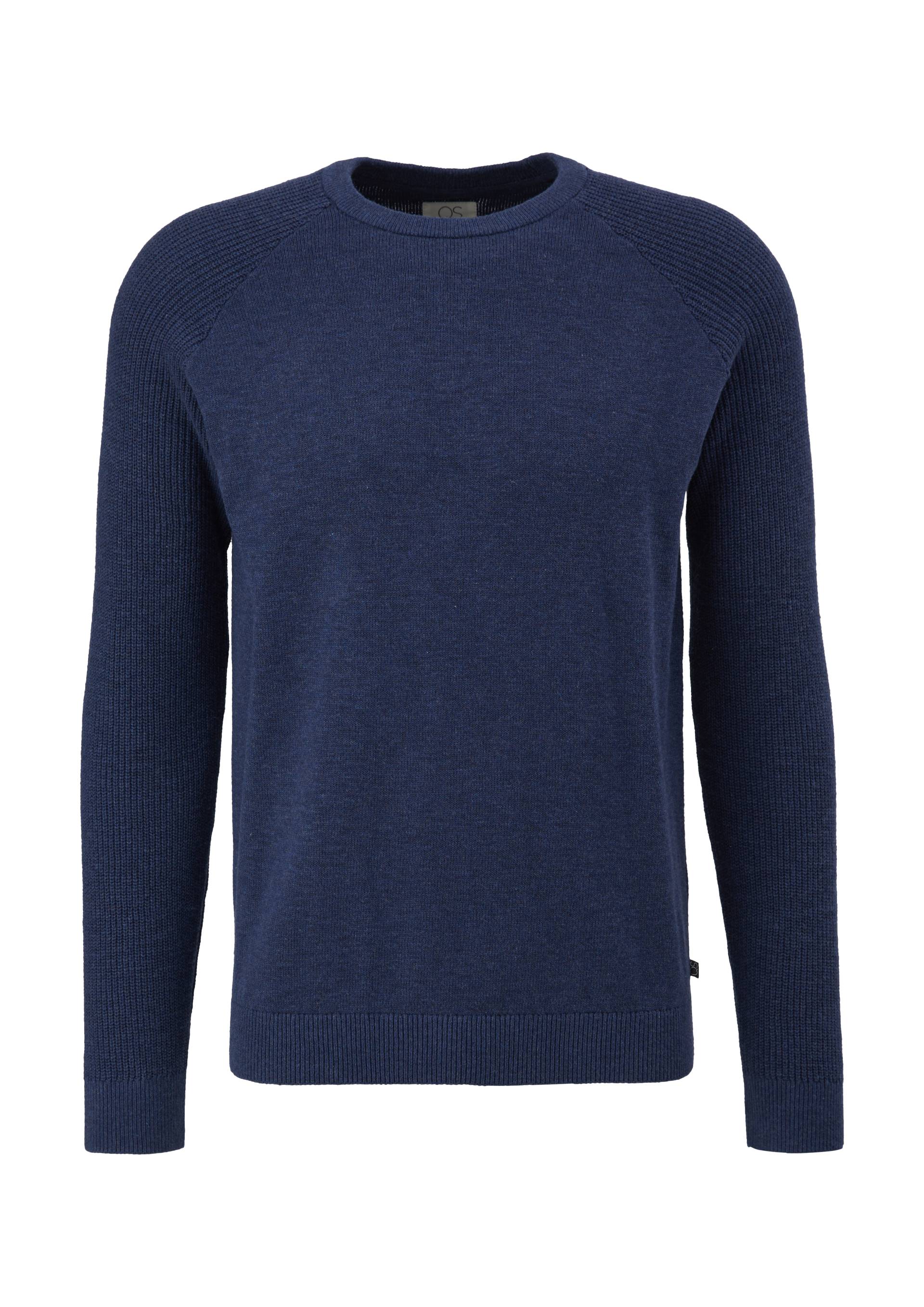 QS - Raglanpulli aus Strukturstrick, Herren, blau von QS