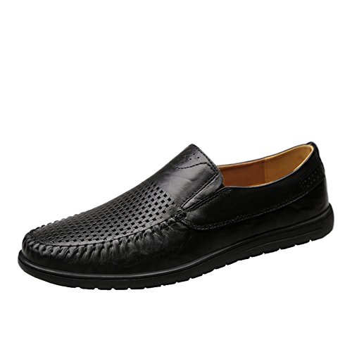 Q-MSKAY Mokassins Herren Rutschfest Freizeit Atmungsaktive Arbeits Schuhe Flache,Schwarz 41 EU von Q-MSKAY