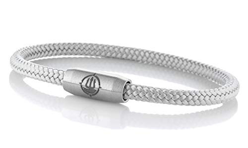 Maritimes Seemannsgarn Segeltau Armband Föhr grau 4mm, Matrose (stahlfarben), M - Gelenkumfang von 15 cm bis 16,5 cm von Q-Sportz