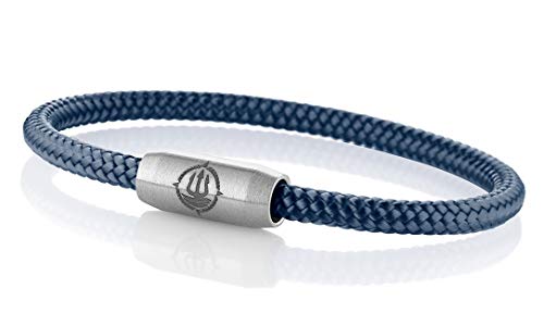 Maritimes Seemannsgarn Segeltau Armband Föhr navy-blau 4mm, Matrose (stahlfarben), M - Gelenkumfang von 15 cm bis 16,5 cm von Q-Sportz