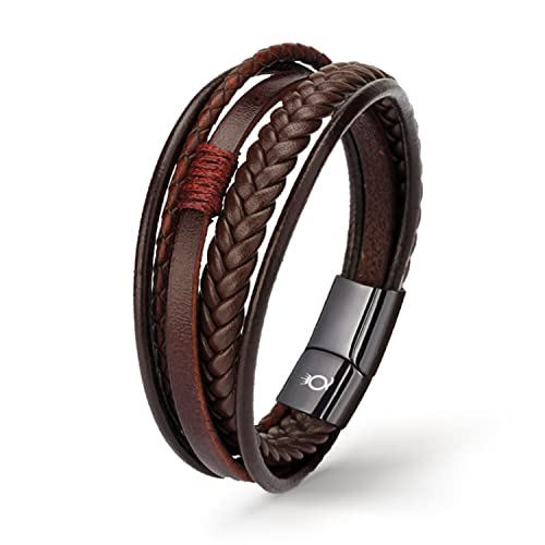 UNIQAL | Lederarmband Herren "BROWN SHADOW" Mens Bracelet braun | Edelstahl, Echtleder | Etui Box Gratis (21) von Q UNIQAL STORE GERMANY