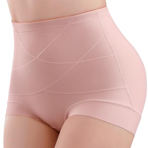 Q-WOOFF Shapewear Damen Stark Formend,Tummy Control Shapewear, bauchweg Damen,Hohe Taille Bauchweg Unterhose Figurenformender (Rosa, M) von Q-WOOFF