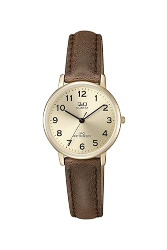 Q&Q Damen Analog Quarz Uhr mit Kunstleder Armband QZ01J103Y von Q&Q