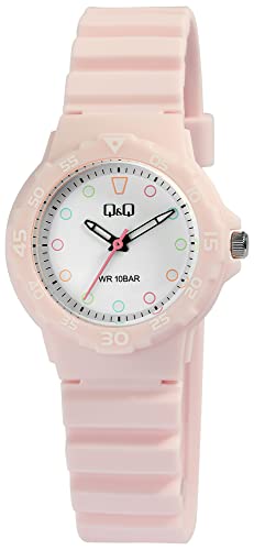 Q&Q Damen-Uhr Silikon Armband Dornschließe 10 Bar Analog Quarz von Q&Q