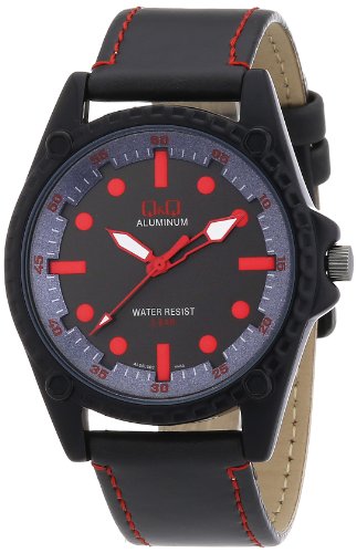 Q&Q Herren-Armbanduhr XL Firenze Analog Quarz Leder AL08J502Y von Q&Q