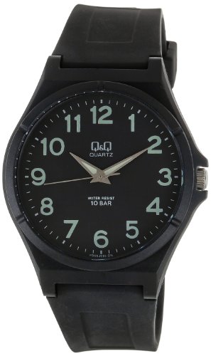 Q&Q Herren-Uhr Silikon 10 Bar Dornschließe Analog Quarz von Q&Q