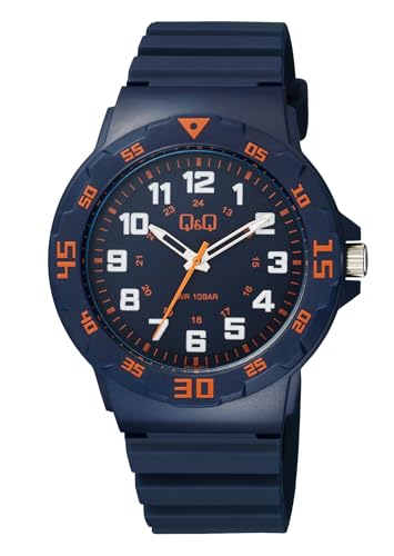 Q&Q Herren-Uhr Silikon Armband Dornschließe 10 Bar Analog Quarz von Q&Q