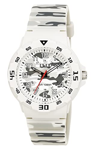 Q&Q Herren-Uhr Silikon Armband Dornschließe 10 Bar Analog Quarz von Q&Q