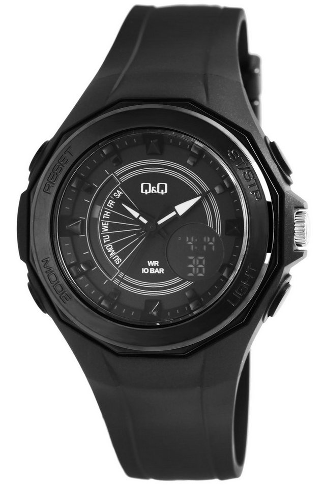 Q&Q Quarzuhr GW91J002Y Q&Q Damen Analog-Digitaluhr mit Silikonband, 10 bar von Q&Q