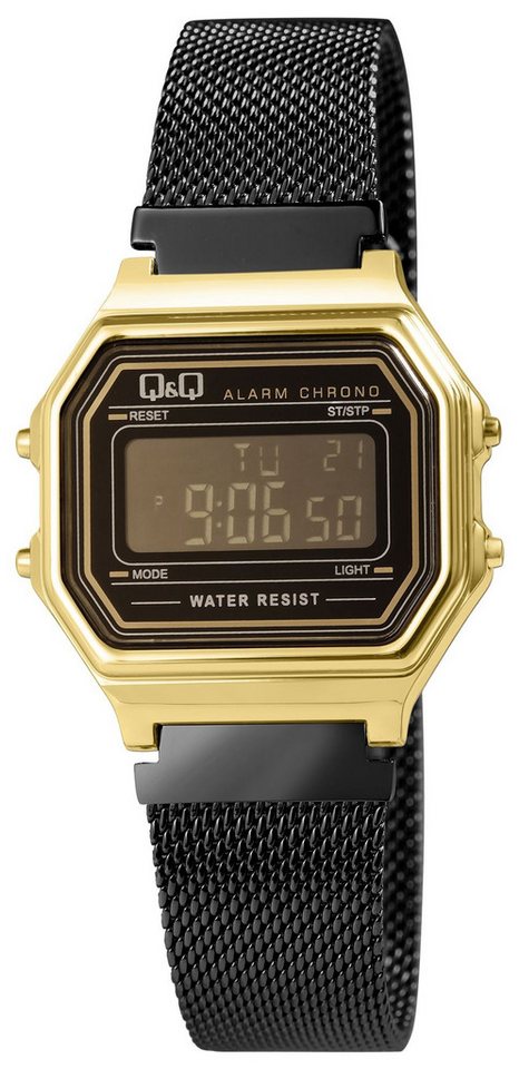 Q&Q Quarzuhr M173J028Y Q&Q Digitaluhr für Damen, Milanaisearmband, Edelstahl von Q&Q