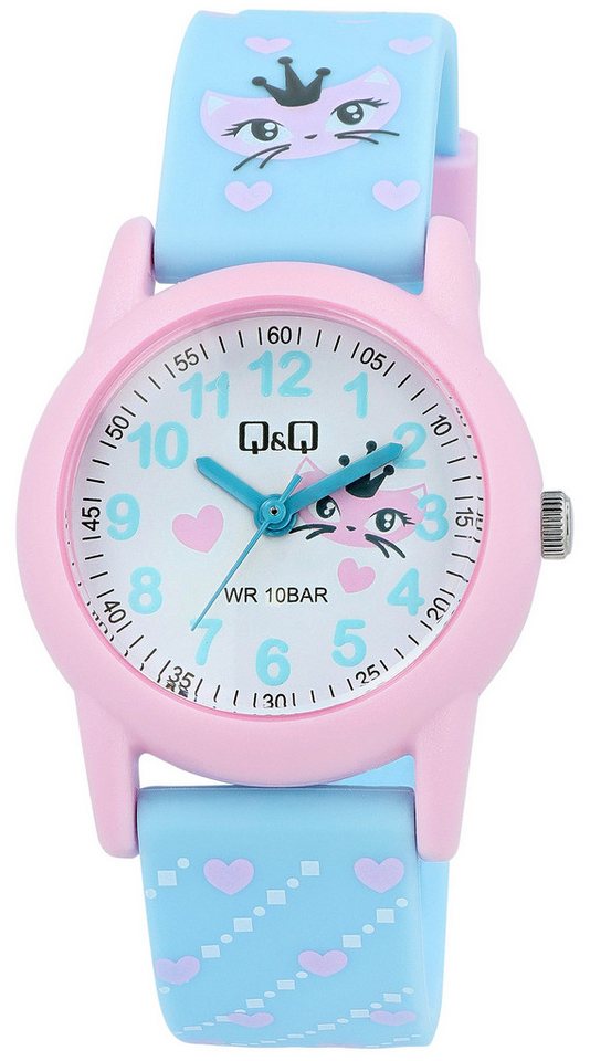 Q&Q Quarzuhr VR99J001Y Band aus Resin, Blumen, 10 Bar, Mädchen, Geschenk von Q&Q