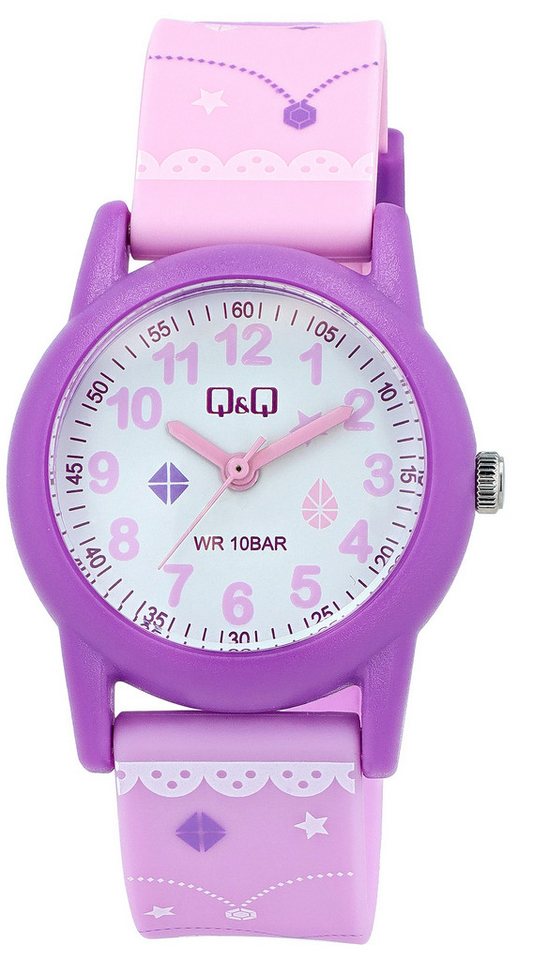 Q&Q Quarzuhr VR99J001Y Band aus Resin, Blumen, 10 Bar, Mädchen, Geschenk von Q&Q