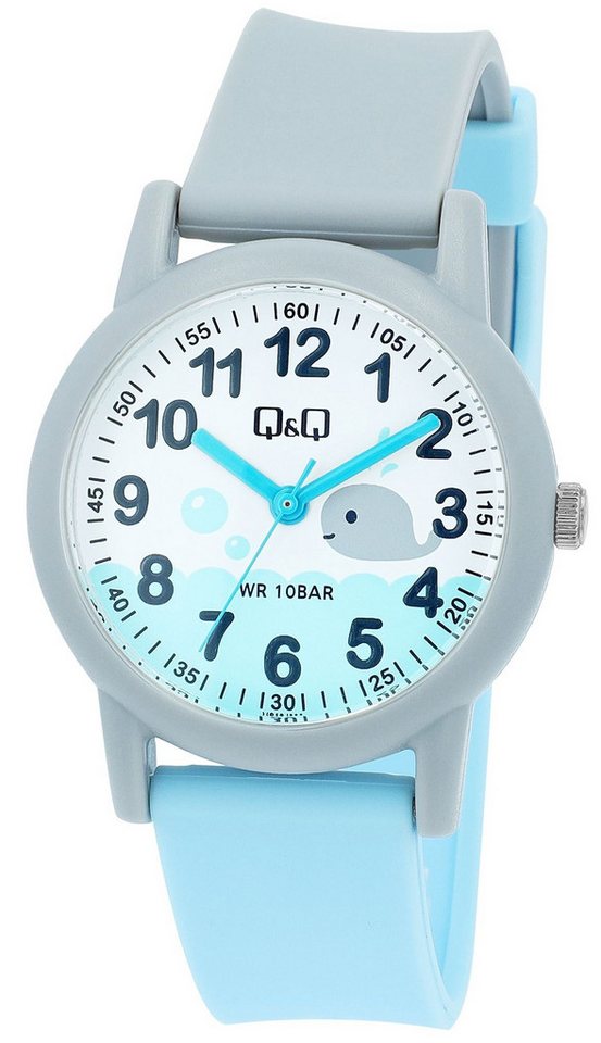 Q&Q Quarzuhr VS49J001Y Kinderuhr, Resinband, Seepferdchen, 10 ATM von Q&Q