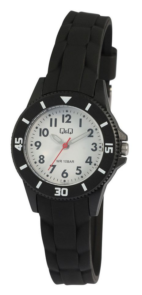 Q&Q Quarzuhr VS66J001Y Kinder/ Jugenliche, Resinband, 10 ATM, schwarz von Q&Q