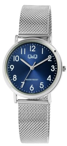 Q&Q Unisex-Uhr Edelstahl Milanaiseband Hakenverschluss 3 Bar Analog Quarz von Q&Q