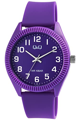 Q&Q Unisex-Uhr Silikon Dornschließe 10 Bar Analog Quarz von Q&Q