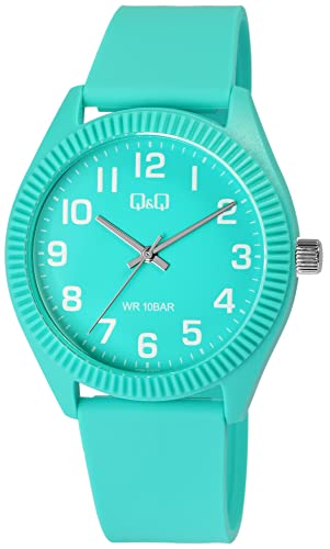 Q&Q Unisex-Uhr Silikon Dornschließe 10 Bar Analog Quarz von Q&Q