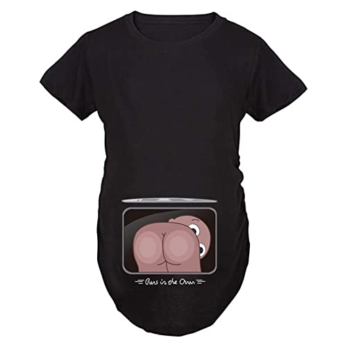 Q.KIM Witzige Süße Schwangere Maternity Damen Umstandsmode T-Shirts mit Mutterschafts-Niedliche Lustige Schwangerschaft T-Shirt- Baby Hintern Serie von Q.KIM