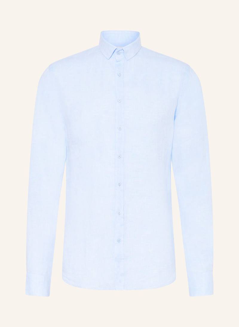 q1 Manufaktur Hemd Extra Slim Fit Aus Leinen blau von Q1 Manufaktur