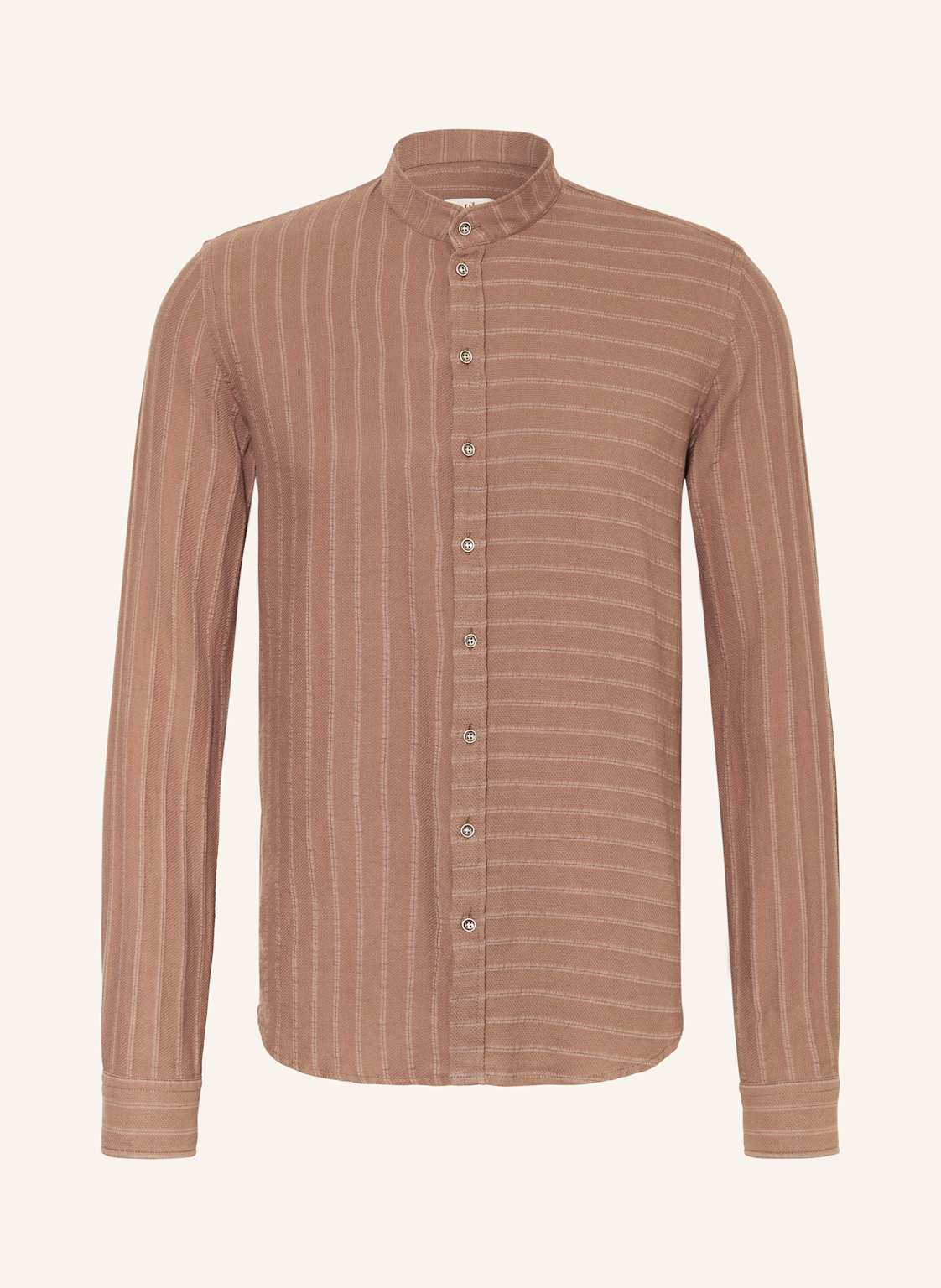 q1 Manufaktur Hemd Extra Slim Fit Mit Stehkragen braun q1 Manufaktur Hemd Extra Slim Fit Mit Stehkragen braun von Q1 Manufaktur