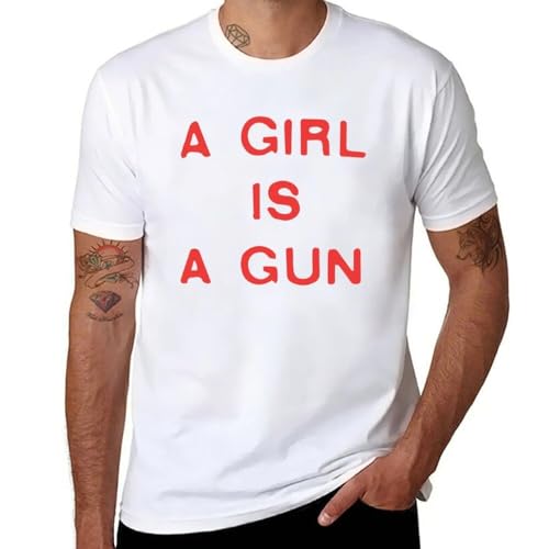 A Girl is A Gun T-Shirt Sweat shirtt for Men White M von QACDUDNU