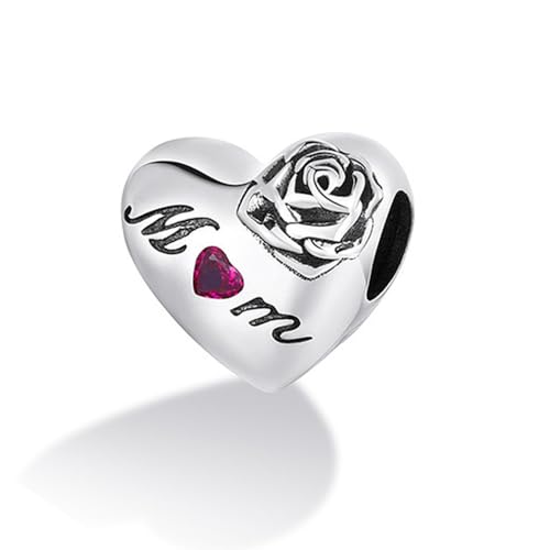 QANDOCCI FUNNALA Europäische Muttertag Rose Liebe Herz Perle 925 Silber DIY Fits für Frauen Mode C schadet Armbänder Schmuck von QANDOCCI