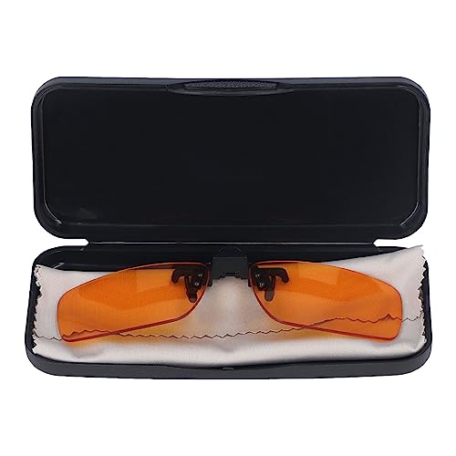 QANYEGN Clip auf Gläser, Blue Light Blocking Brille, 180 Grad vertikaler Flip tragbare Orangengläser -Cliplinse für Computer (Rectangular) von QANYEGN