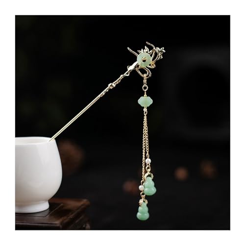 Vintage Chinesische Haarnadel, Damen Kristall Haarspange Blumen Form Design Silber Step Shake Hanfu Haarstab mit Quaste Kopfbedeckung Haarnadeln Schmuck Haarschmuck Stab (Farbe: Stil 1)(Style 6) von QAONEAY