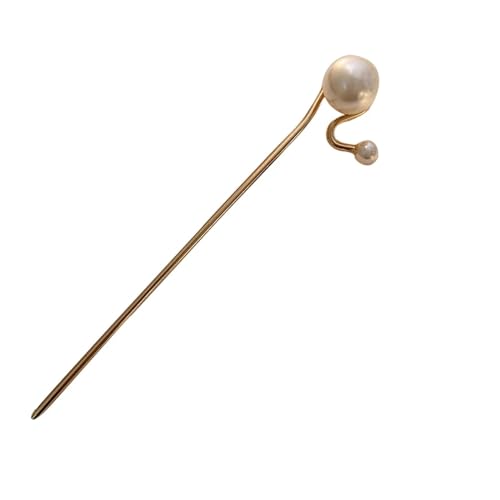 Vintage chinesische Haarnadel, Metallquaste Haarstäbe Frauen Haarnadel Clip Haarnadeln Essstäbchen Kopfbedeckung Braut Hochzeit Schmuck Zubehör Haar-Accessoire-Stick (Farbe: Rot)(Pearl 1) von QAONEAY