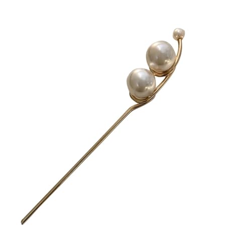 Vintage chinesische Haarnadel, Metallquaste Haarstäbe Frauen Haarnadel Clip Haarnadeln Essstäbchen Kopfbedeckung Braut Hochzeit Schmuck Zubehör Haar-Accessoire-Stick (Farbe: Rot)(Pearl 2) von QAONEAY