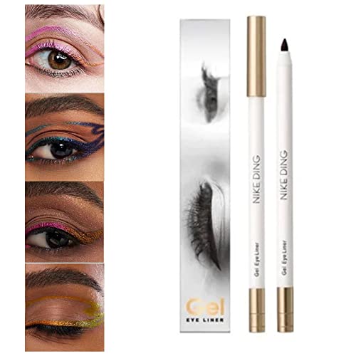 Gel-Eyeliner – Non-Smudge-Gel-Eyeliner für reife Frauen | Augen-Make-up Schwarz Braun Hohe Pigmenttöne Longwear mit Bleistiftspitzer für den Alltag Qarido von QARIDO