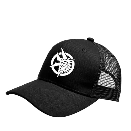 QATOBI Baseball Caps Für Herren Monst-er Hunt-er, Freizeit Lightweight Baseballcap Sonnenhut, Baumwolle Outdoor Running Freizeit Mütze, Panel Cap(Black) von QATOBI