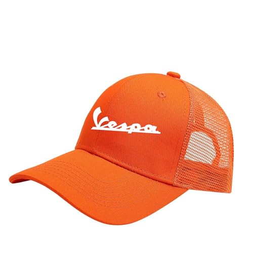 QATOBI Hut Basecap Herren V.e.s.p.a,Freizeit Retro Unisex Einstellbare Hut,Unisex Kappe Baseboard Baseballkappen Mütze, Panel Cap(Orange) von QATOBI