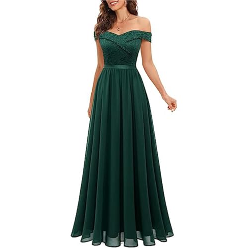 QATOBI Kleider Hochzeitsgast Damen Lang, Cocktailkleid Elegant, Kleider für Hochzeit Abschlusskleid(Green,US18W) von QATOBI