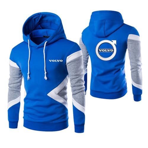 QATOBI Pullover für Herren Vo-lv.o, Logo-Graphic Hooded Sweatshirt mit Kordelzug, Unisex Mode Bequemes Kapuzenpulli, für Workout Fitness, mit Kordelzug von QATOBI