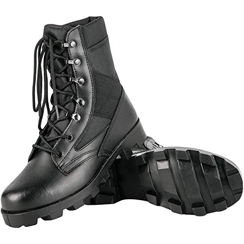 QAXZESA Herren Ultraleicht Atmungsaktiv Militär Stiefel Draussen Wüste Taktische Stiefeletten Kampfstiefel Armee-Patrouillenstiefel Schuhe der Sicherheitspolizei,Black-39 von QAXZESA