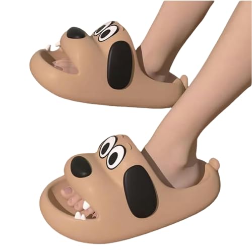 QBDGFPX Badezimmer Hausschuhe Cartoon Dog Outdoor Hausschuhe Dicke Soled Non Slip Slides Badezimmer Innensommer Comfy Schuhe Familien Sandalen Sandalen von QBDGFPX