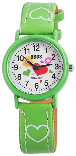QBOS Kinder – Uhr Kunstleder Armbanduhr Jungen Mädchen Analog Quarz 4900002 von QBOS