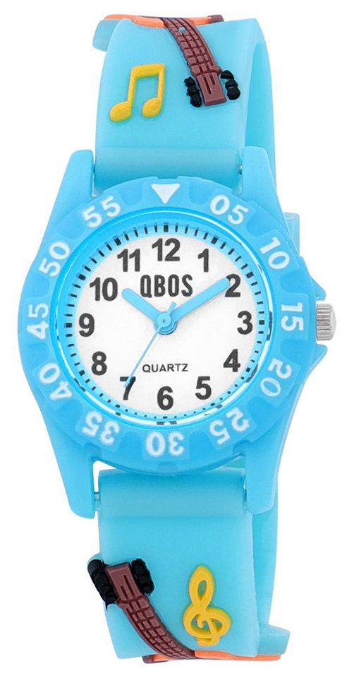 Qbos Quarzuhr 4500052 Silikonband, D 28 mm, mit Motiv Gitarre von Qbos