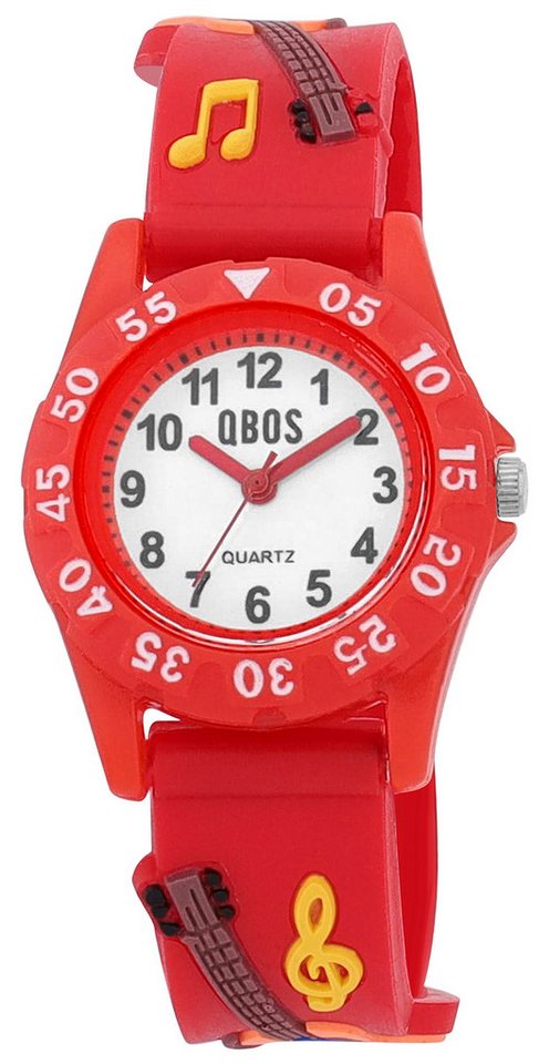 Qbos Quarzuhr 4500052 Silikonband, D 28 mm, mit Motiv Gitarre von Qbos