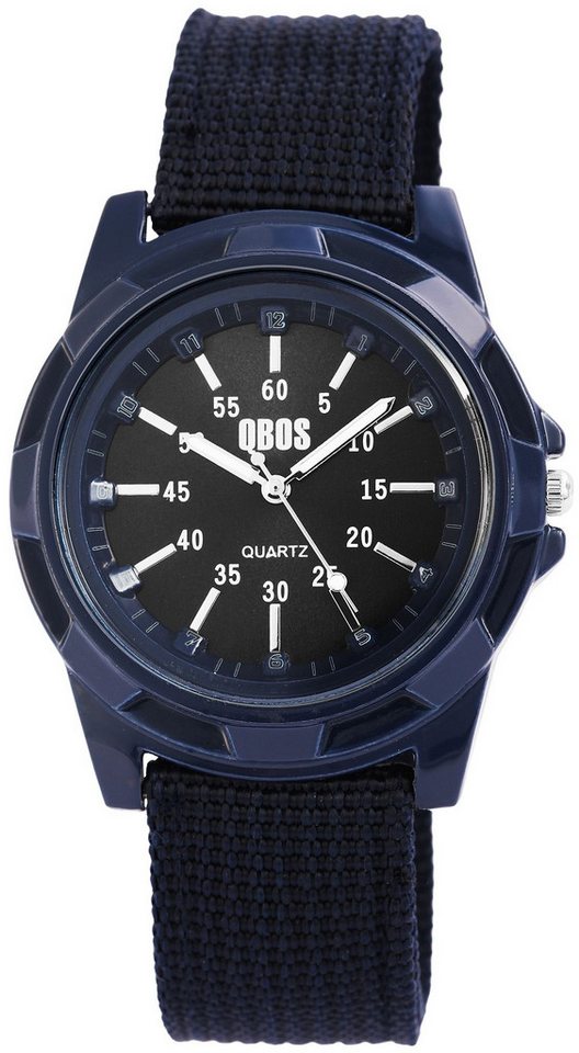 QBOS Quarzuhr QB0015 QBOS Herrenuhr mit Textilarmband, Herrenuhr Textil von QBOS