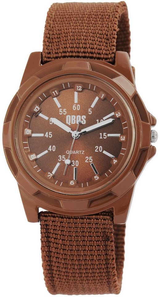Qbos Quarzuhr QB0015 QBOS Herrenuhr mit Textilarmband, Herrenuhr Textil von Qbos